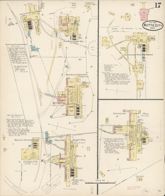 Sanborn Fire Insurance Map from Butte, Silver Bow County, Montana (1890), Sheet #0017 - Historic Sanborn Fire Insurance Map Print, vintage old map wall art, antique decor, genealogy gift, Montana Montana map