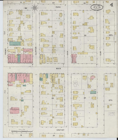 Sanborn Fire Insurance Map from Ovid, Clinton County, Michigan (1895), Sheet #0004 - Historic Sanborn Fire Insurance Map Print, vintage old map wall art, antique decor, genealogy gift, Michigan Michigan map
