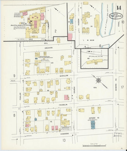 Sanborn Fire Insurance Map from Port Jervis, Orange County, New York (1912), Sheet #0014 - Complete Map Set gallery image, historic Sanborn map, vintage wall art, New York New York