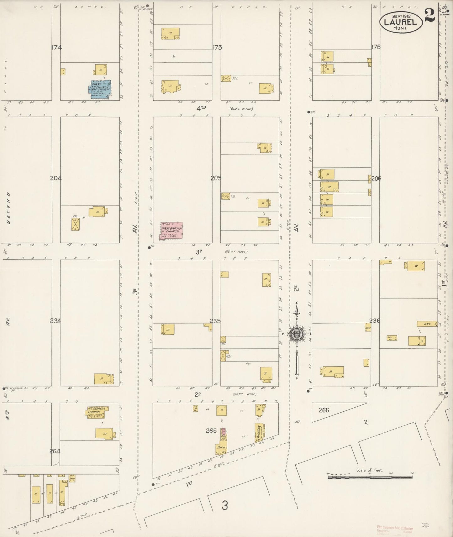 Sanborn Fire Insurance Map from Laurel, Yellowstone County, Montana (1912), Sheet #0002 - Complete Map Set gallery image, historic Sanborn map, vintage wall art, Montana Montana