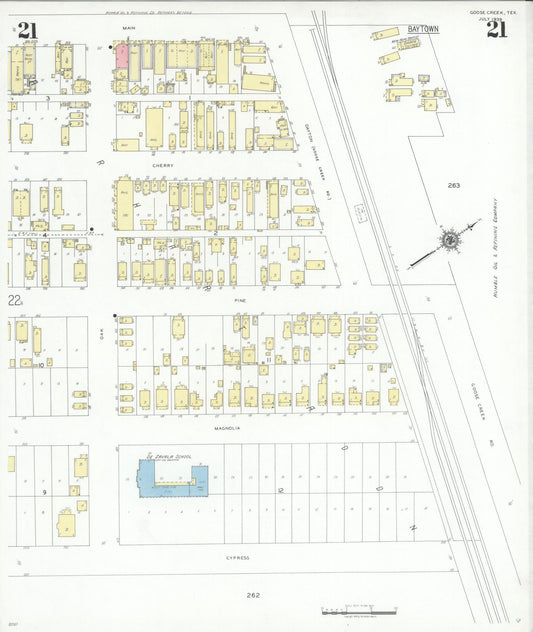 Sanborn Fire Insurance Map from Goose Creek, Harris County, Texas (1939), Sheet #0021 - Historic Sanborn Fire Insurance Map Print, vintage old map wall art, antique decor, genealogy gift, Texas Texas map