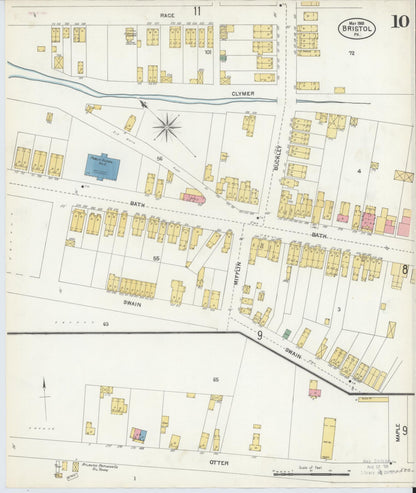 Sanborn Fire Insurance Map from Bristol, Bucks County, Pennsylvania (1903), Sheet #0010 - Complete Map Set gallery image, historic Sanborn map, vintage wall art, Pennsylvania Pennsylvania