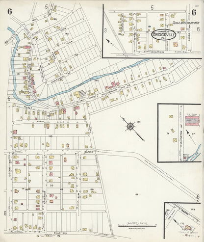 Sanborn Fire Insurance Map from Bridgeville, Allegheny County, Pennsylvania (1924), Sheet #0006 - Complete Map Set gallery image, historic Sanborn map, vintage wall art, Pennsylvania Pennsylvania