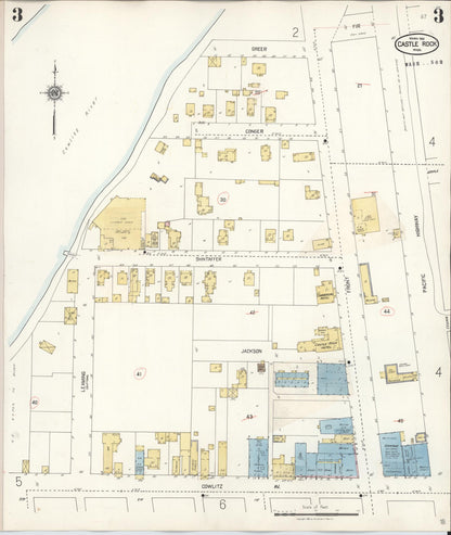 Sanborn Fire Insurance Map from Castle Rock, Cowlitz County, Washington (1931), Sheet #0003 - Complete Map Set gallery image, historic Sanborn map, vintage wall art, Washington Washington
