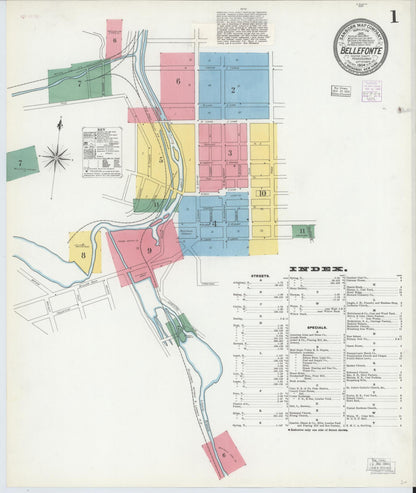 Sanborn Fire Insurance Map from Bellefonte, Centre County, Pennsylvania (1904), Sheet #0001 - Complete Map Set gallery image, historic Sanborn map, vintage wall art, Pennsylvania Pennsylvania