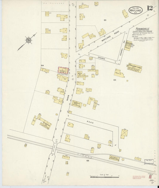 Sanborn Fire Insurance Map from Wayland, Steuben County, New York (1913), Sheet #0012 - Historic Sanborn Fire Insurance Map Print, vintage old map wall art, antique decor, genealogy gift, New York New York map
