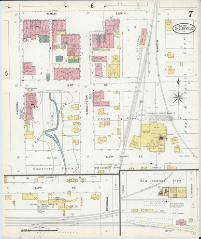 Sanborn Fire Insurance Map from Shelbyville, Shelby County, Illinois (1906), Sheet #0007 - Complete Map Set gallery image, historic Sanborn map, vintage wall art, Illinois Illinois