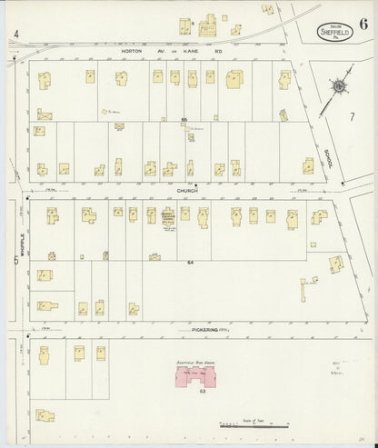 Sanborn Fire Insurance Map from Sheffield, Warren County, Pennsylvania (1910), Sheet #0006 - Historic Sanborn Fire Insurance Map Print, vintage old map wall art, antique decor, genealogy gift, Pennsylvania Pennsylvania map