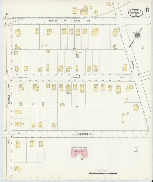 Sanborn Fire Insurance Map from Sheffield, Warren County, Pennsylvania (1910), Sheet #0006 - Historic Sanborn Fire Insurance Map Print, vintage old map wall art, antique decor, genealogy gift, Pennsylvania Pennsylvania map