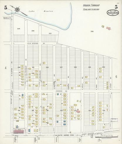 Sanborn Fire Insurance Map from Audubon, Camden County, New Jersey (1924), Sheet #0005 - Complete Map Set gallery image, historic Sanborn map, vintage wall art, New Jersey New Jersey