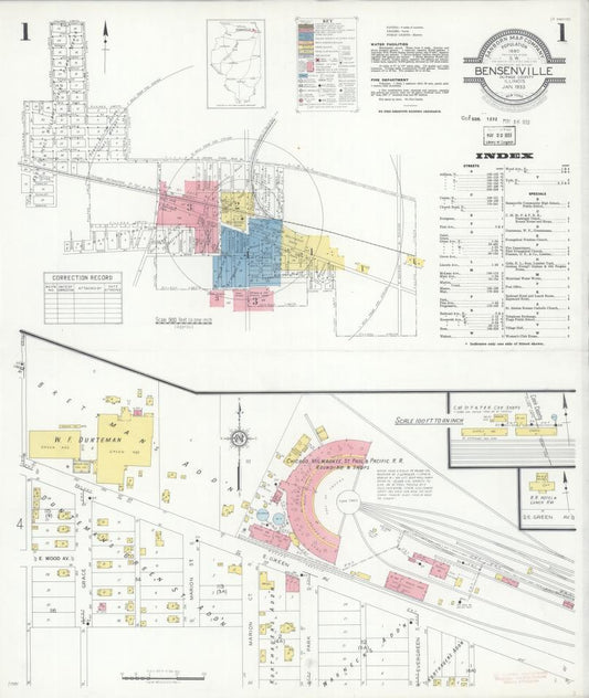 Sanborn Fire Insurance Map from Bensenville, Dupage County, Illinois. (1933) – Map View