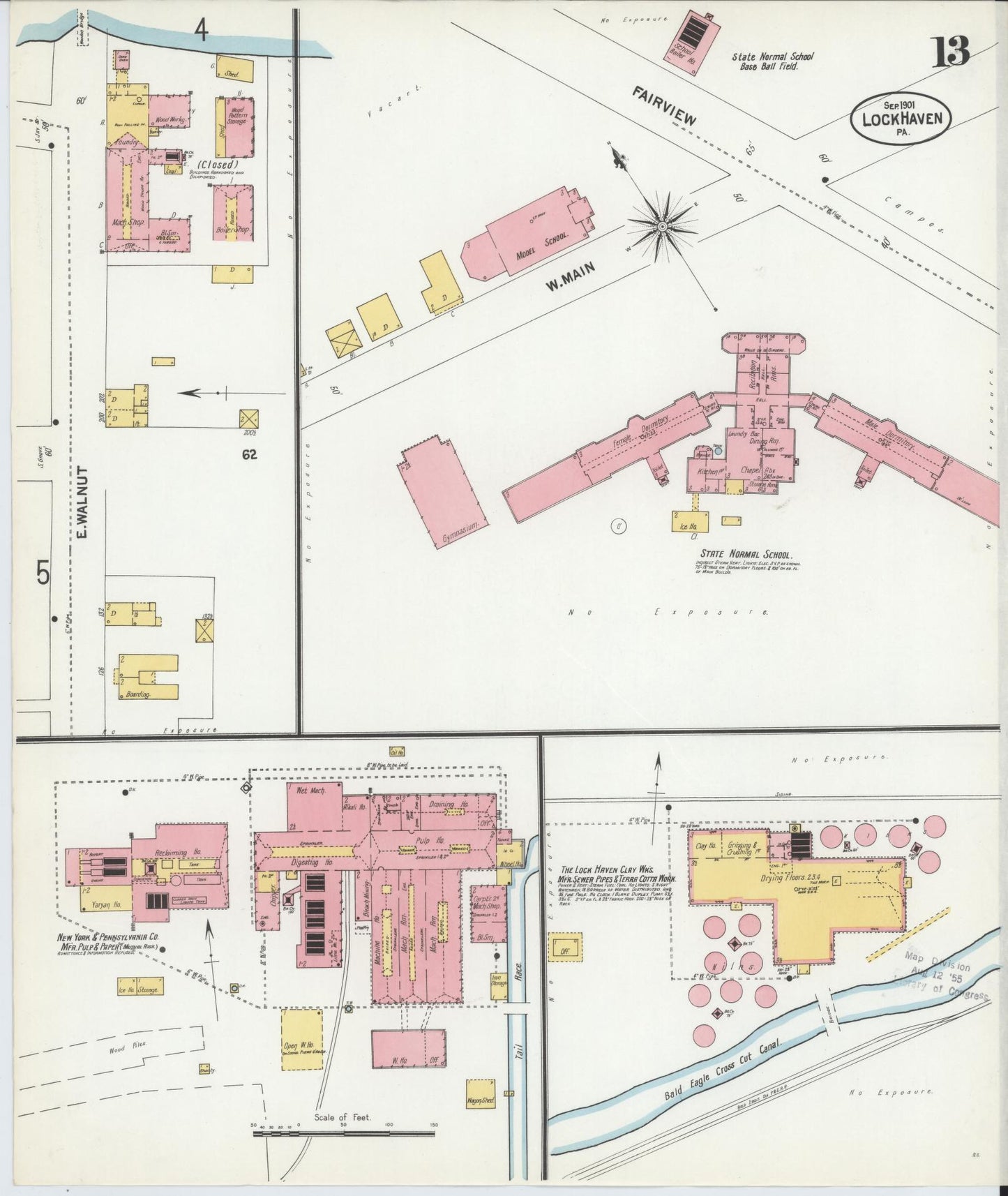 Sanborn Fire Insurance Map from Lock Haven, Clinton County, Pennsylvania (1901), Sheet #0013 - Complete Map Set gallery image, historic Sanborn map, vintage wall art, Pennsylvania Pennsylvania
