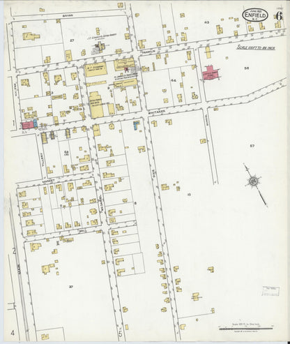 Sanborn Fire Insurance Map from Enfield, Halifax County, North Carolina (1921), Sheet #0006 - Complete Map Set gallery image, historic Sanborn map, vintage wall art, North Carolina North Carolina