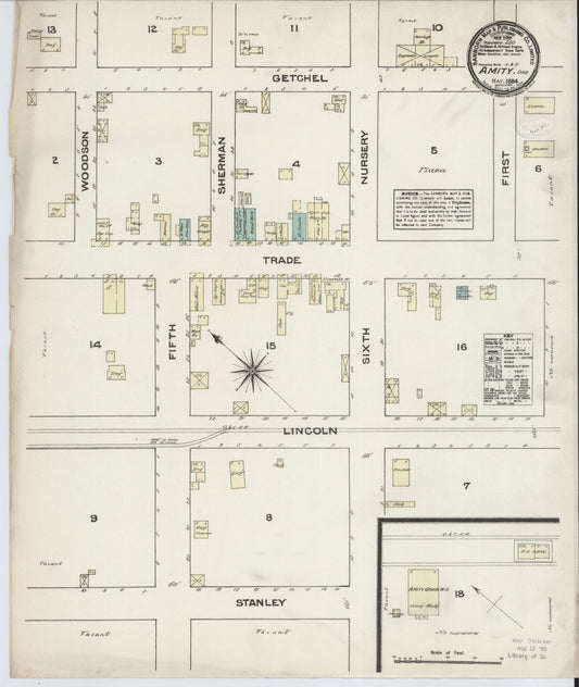 Sanborn Fire Insurance Map from Amity, Yamhill County, Oregon. (1884) – Historic Sanborn Fire Insurance Map Print