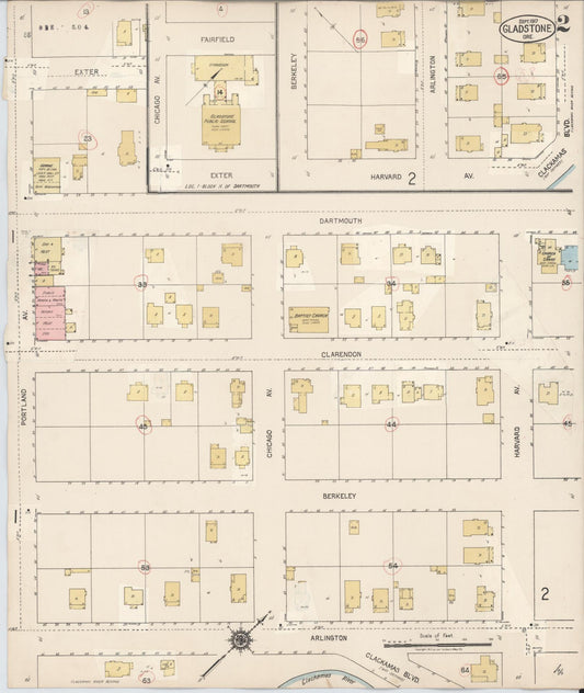 Sanborn Fire Insurance Map from Gladstone, Clackamas County, Oregon (1930), Sheet #0002 - Historic Sanborn Fire Insurance Map Print, vintage old map wall art, antique decor, genealogy gift, Oregon Oregon map