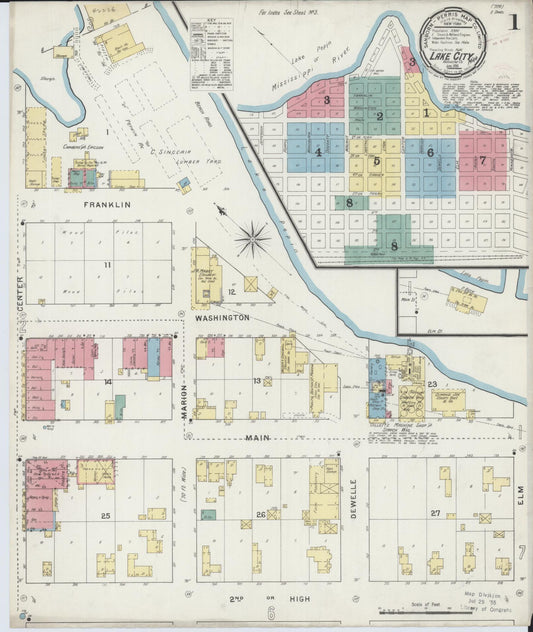 Sanborn Fire Insurance Map from Lake City, Wabasha County, Minnesota (1894), Sheet #0001 - Complete Map Set gallery image, historic Sanborn map, vintage wall art, Minnesota Minnesota