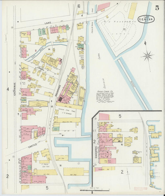 Sanborn Fire Insurance Map from Geneva, Ontario County, New York (1897), Sheet #0005 - Historic Sanborn Fire Insurance Map Print, vintage old map wall art, antique decor, genealogy gift, New York New York map