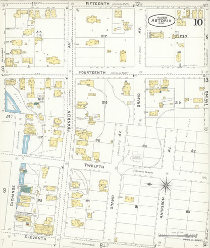 Sanborn Fire Insurance Map from Astoria, Clatsop County, Oregon (1896), Sheet #0010 - Complete Map Set gallery image, historic Sanborn map, vintage wall art, Oregon Oregon