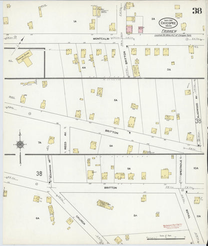 Sanborn Fire Insurance Map from Chicopee, Hampden County, Massachusetts (1910), Sheet #0038 - Complete Map Set gallery image, historic Sanborn map, vintage wall art, Massachusetts Massachusetts