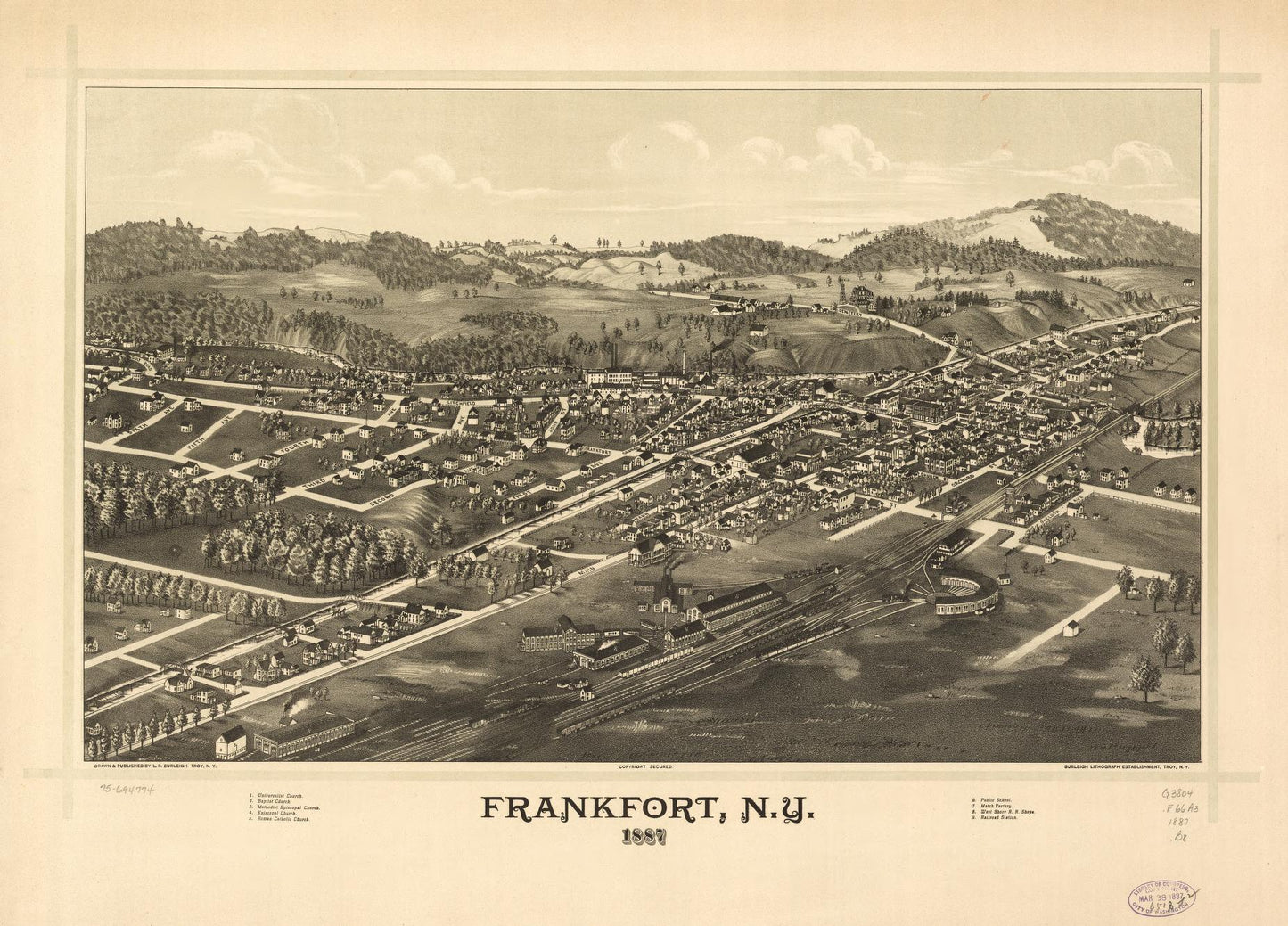 Frankfort, N.Y. 1887. (1887) – Historic Bird’s-Eye View Panorama Print