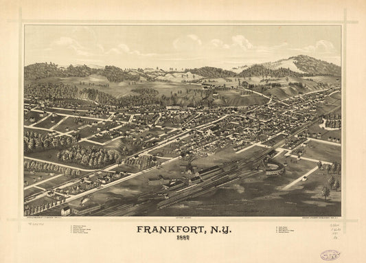 Frankfort, N.Y. 1887. (1887) – Historic Bird’s-Eye View Panorama Print