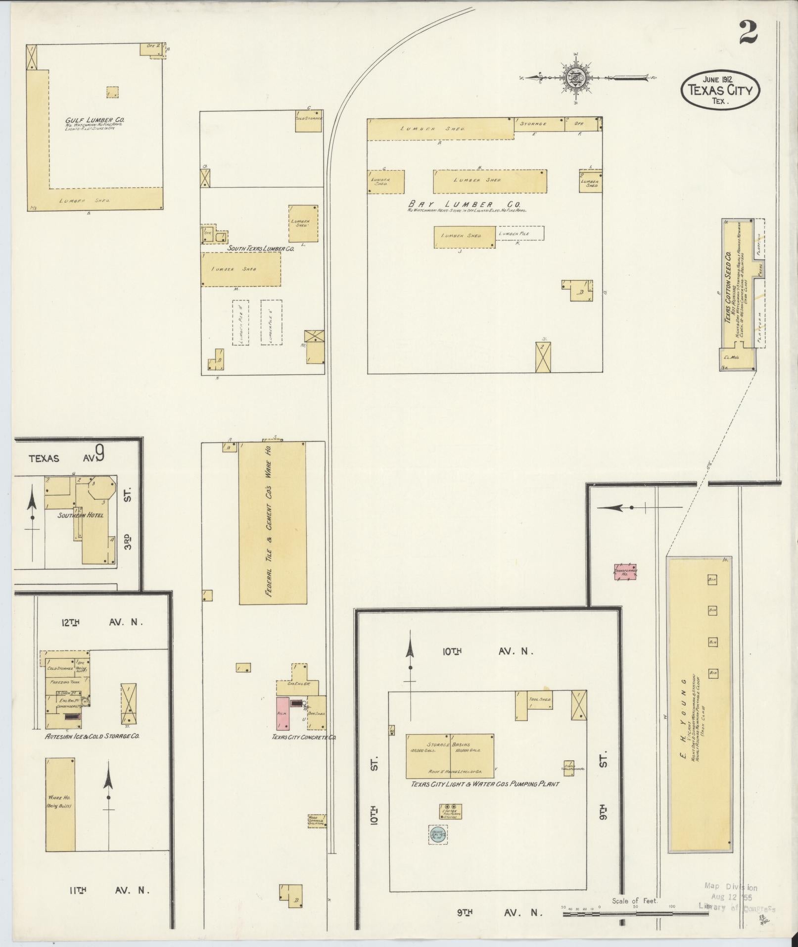 Sanborn Fire Insurance Map from Texas City, Galveston County, Texas (1912), Sheet #0002 - Complete Map Set gallery image, historic Sanborn map, vintage wall art, Texas Texas
