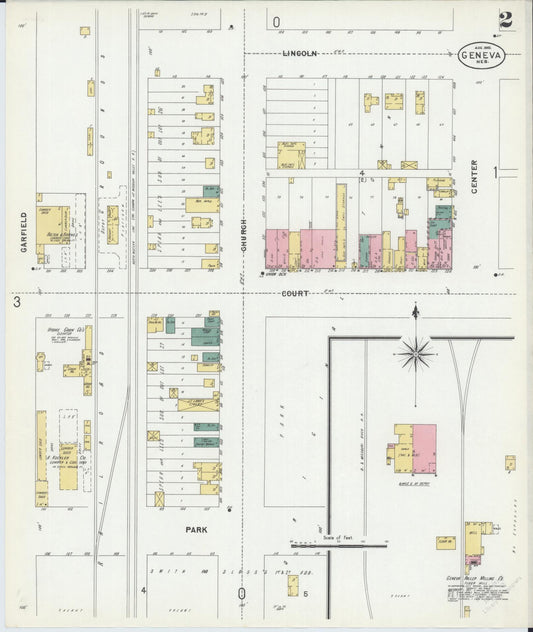 Sanborn Fire Insurance Map from Geneva, Fillmore County, Nebraska (1902), Sheet #0002 - Historic Sanborn Fire Insurance Map Print, vintage old map wall art, antique decor, genealogy gift, Nebraska Nebraska map