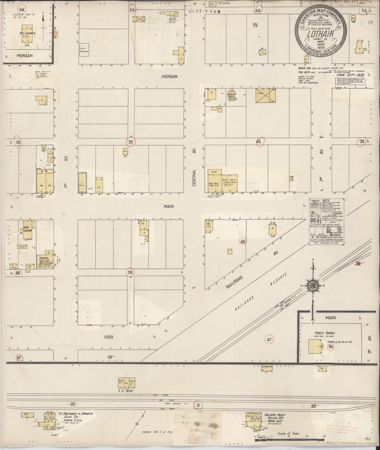 Sanborn Fire Insurance Map from Lothair, Liberty County, Montana. (1930) – Historic Sanborn Fire Insurance Map Print