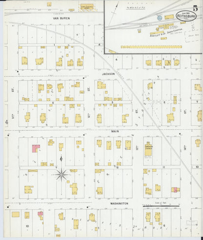 Sanborn Fire Insurance Map from Keithsburg, Mercer County, Illinois (1900), Sheet #0005 - Complete Map Set gallery image, historic Sanborn map, vintage wall art, Illinois Illinois