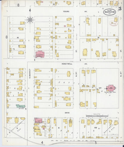 Sanborn Fire Insurance Map from Hoopeston, Vermilion County, Illinois (1899), Sheet #0003 - Complete Map Set gallery image, historic Sanborn map, vintage wall art, Illinois Illinois