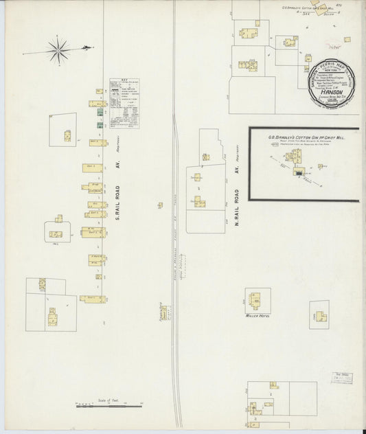 Sanborn Fire Insurance Map from Hanson, Sequoyah County, Oklahoma (1896), Sheet #0001 - Historic Sanborn Fire Insurance Map Print, vintage old map wall art, antique decor, genealogy gift, Oklahoma Oklahoma map