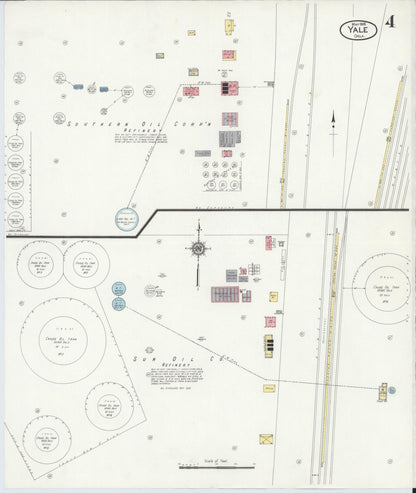 Sanborn Fire Insurance Map from Yale, Payne County, Oklahoma (1916), Sheet #0004 - Complete Map Set gallery image, historic Sanborn map, vintage wall art, Oklahoma Oklahoma