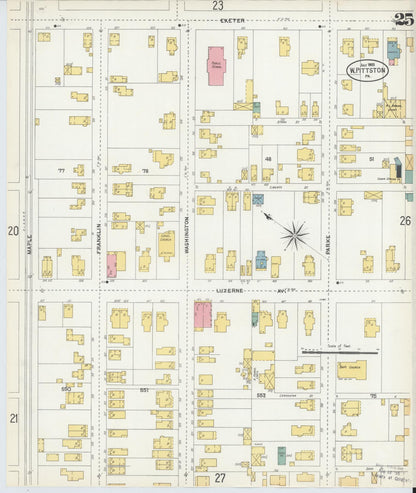 Sanborn Fire Insurance Map from Pittston, Luzerne County, Pennsylvania (1903), Sheet #0025 - Complete Map Set gallery image, historic Sanborn map, vintage wall art, Pennsylvania Pennsylvania