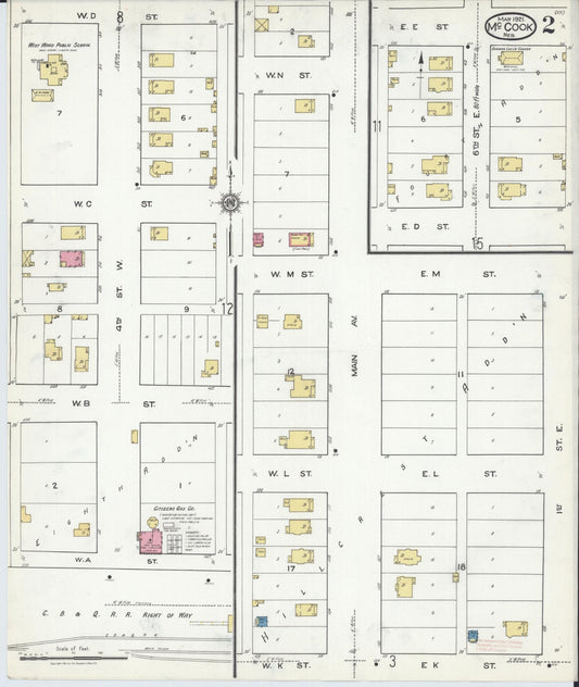 Sanborn Fire Insurance Map from Mccook, Red Willow County, Nebraska (1921), Sheet #0002 - Historic Sanborn Fire Insurance Map Print, vintage old map wall art, antique decor, genealogy gift, Nebraska Nebraska map