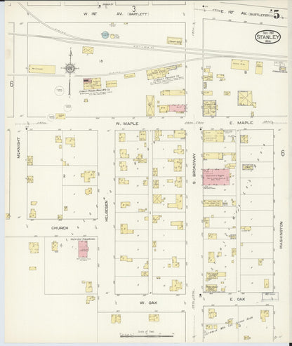 Sanborn Fire Insurance Map from Stanley, Chippewa County, Wisconsin (1912), Sheet #0005 - Complete Map Set gallery image, historic Sanborn map, vintage wall art, Wisconsin Wisconsin