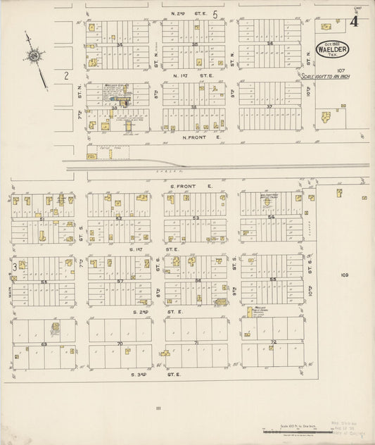 Sanborn Fire Insurance Map from Waelder, Gonzales County, Texas (1922), Sheet #0004 - Historic Sanborn Fire Insurance Map Print, vintage old map wall art, antique decor, genealogy gift, Texas Texas map