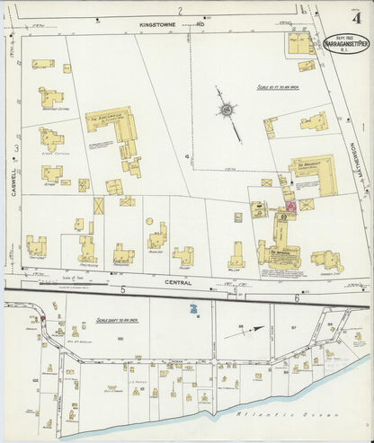 Sanborn Fire Insurance Map from Narragansett Pier, Washington County, Rhode Island (1921), Sheet #0004 - Complete Map Set gallery image, historic Sanborn map, vintage wall art, Rhode Island Rhode Island