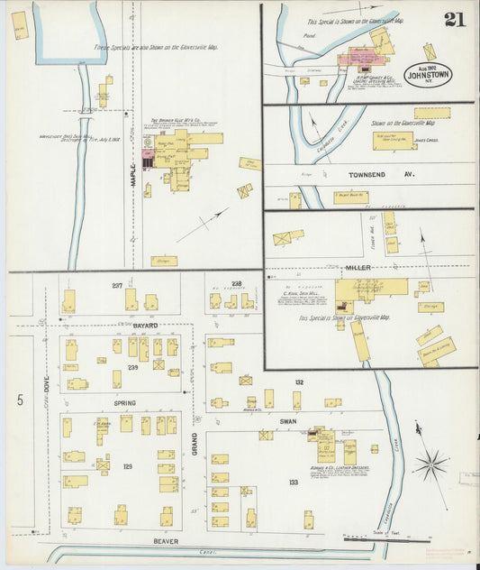 Sanborn Fire Insurance Map from Johnstown, Fulton County, New York (1902), Sheet #0021 - Historic Sanborn Fire Insurance Map Print, vintage old map wall art, antique decor, genealogy gift, New York New York map