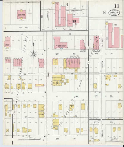 Sanborn Fire Insurance Map from Lorain, Lorain County, Ohio (1900), Sheet #0011 - Historic Sanborn Fire Insurance Map Print, vintage old map wall art, antique decor, genealogy gift, Ohio Ohio map