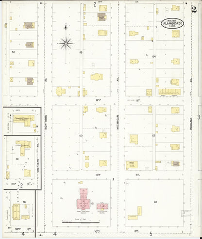 Sanborn Fire Insurance Map from Alamogordo, Otero County, New Mexico (1905), Sheet #0002 - Complete Map Set gallery image, historic Sanborn map, vintage wall art, New Mexico New Mexico