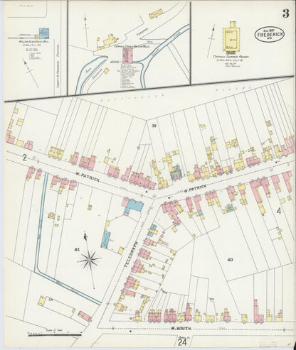 Sanborn Fire Insurance Map from Frederick, Frederick County, Maryland (1897), Sheet #0003 - Complete Map Set gallery image, historic Sanborn map, vintage wall art, Maryland Maryland