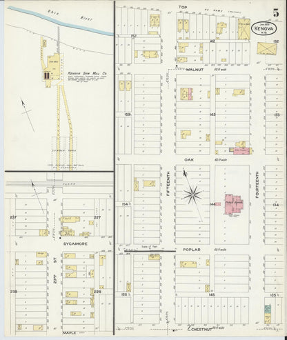 Sanborn Fire Insurance Map from Kenova, Wayne County, West Virginia (1909), Sheet #0005 - Complete Map Set gallery image, historic Sanborn map, vintage wall art, West Virginia West Virginia