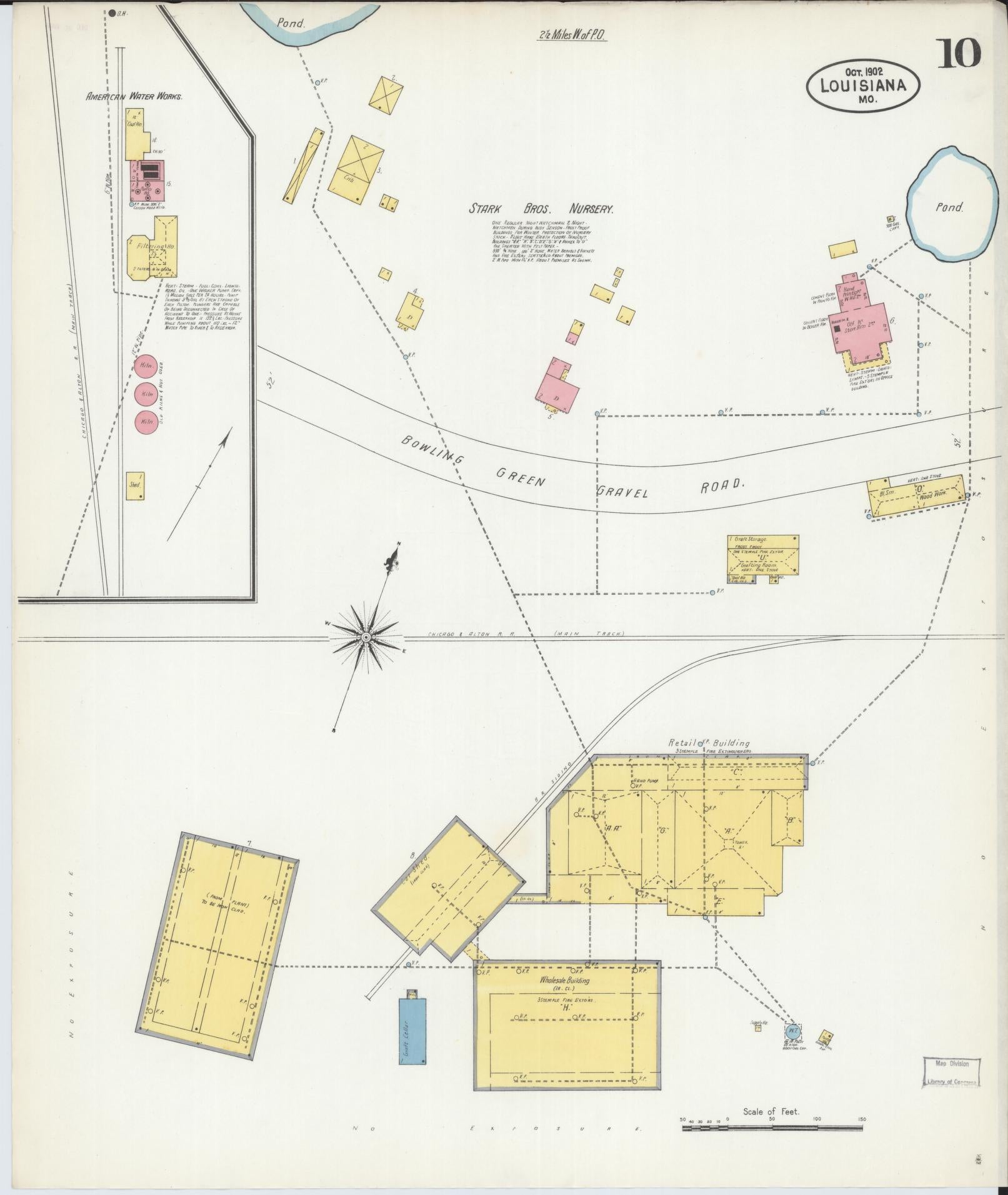 Sanborn Fire Insurance Map from Louisiana, Pike County, Missouri (1902), Sheet #0010 - Historic Sanborn Fire Insurance Map Print, vintage old map wall art, antique decor, genealogy gift, Missouri Missouri map