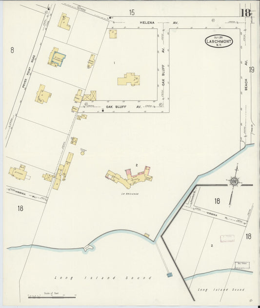 Sanborn Fire Insurance Map from Larchmont, Westchester County, New York (1911), Sheet #0018 - Historic Sanborn Fire Insurance Map Print, vintage old map wall art, antique decor, genealogy gift, New York New York map