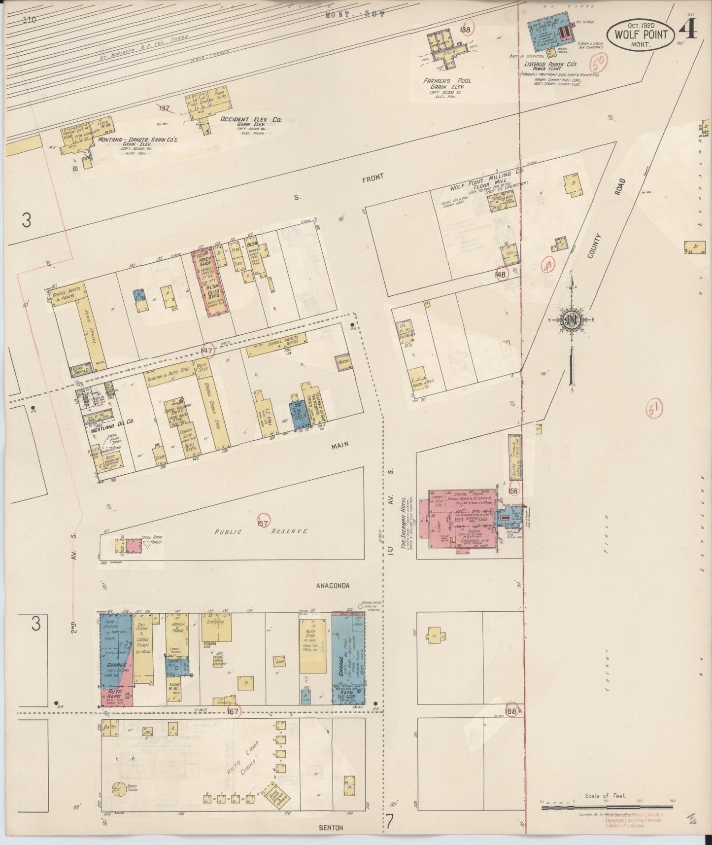 Sanborn Fire Insurance Map from Wolf Point, Roosevelt County, Montana (1930), Sheet #0004 - Complete Map Set gallery image, historic Sanborn map, vintage wall art, Montana Montana