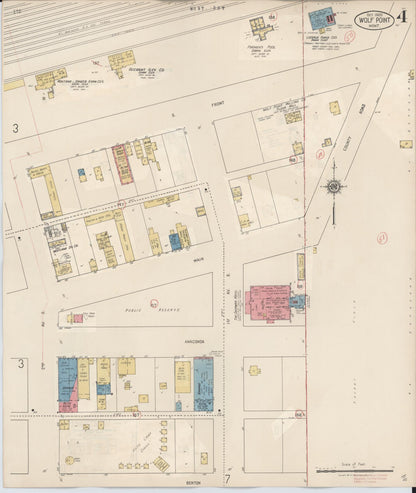 Sanborn Fire Insurance Map from Wolf Point, Roosevelt County, Montana (1930), Sheet #0004 - Complete Map Set gallery image, historic Sanborn map, vintage wall art, Montana Montana
