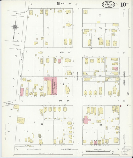 Sanborn Fire Insurance Map from La Salle, La Salle County, Illinois (1911), Sheet #0010 - Historic Sanborn Fire Insurance Map Print, vintage old map wall art, antique decor, genealogy gift, Illinois Illinois map