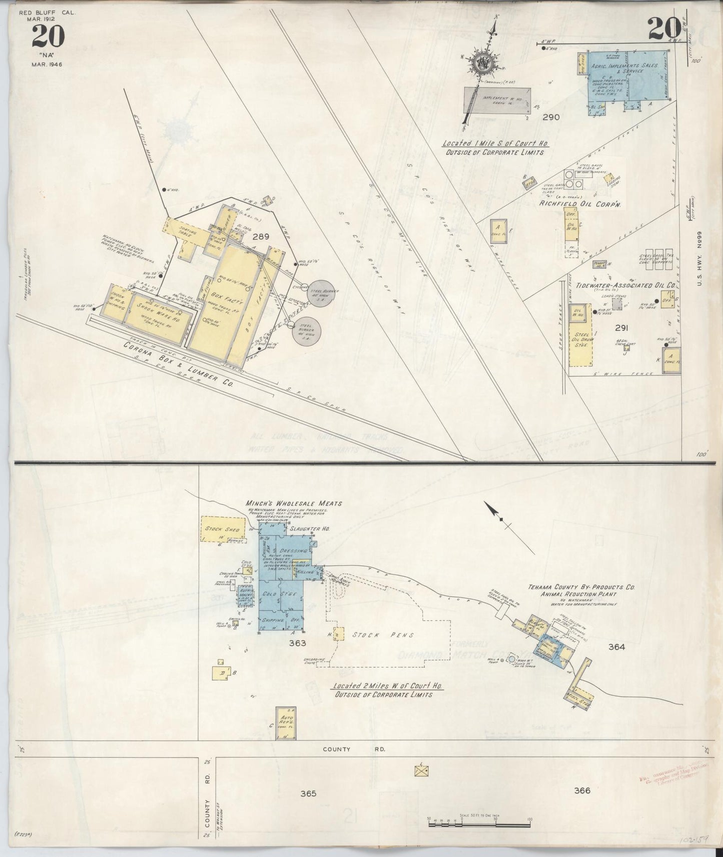 Sanborn Fire Insurance Map from Red Bluff, Tehama County, California (1949), Sheet #0020 - Complete Map Set gallery image, historic Sanborn map, vintage wall art, California California