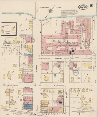Sanborn Fire Insurance Map from Belvidere, Boone County, Illinois (1922), Sheet #0010 - Complete Map Set gallery image, historic Sanborn map, vintage wall art, Illinois Illinois