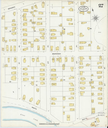 Sanborn Fire Insurance Map from Olean, Cattaraugus County, New York (1904), Sheet #0027 - Complete Map Set gallery image, historic Sanborn map, vintage wall art, New York New York